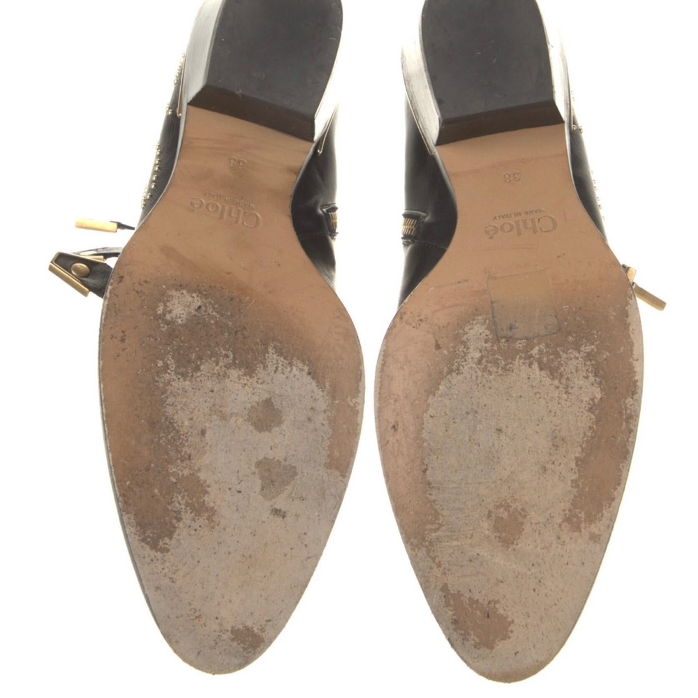 <SOLD> Chloe Susanna Stud Buckle Bootie in black leather size 8 - Picture 3 of 5